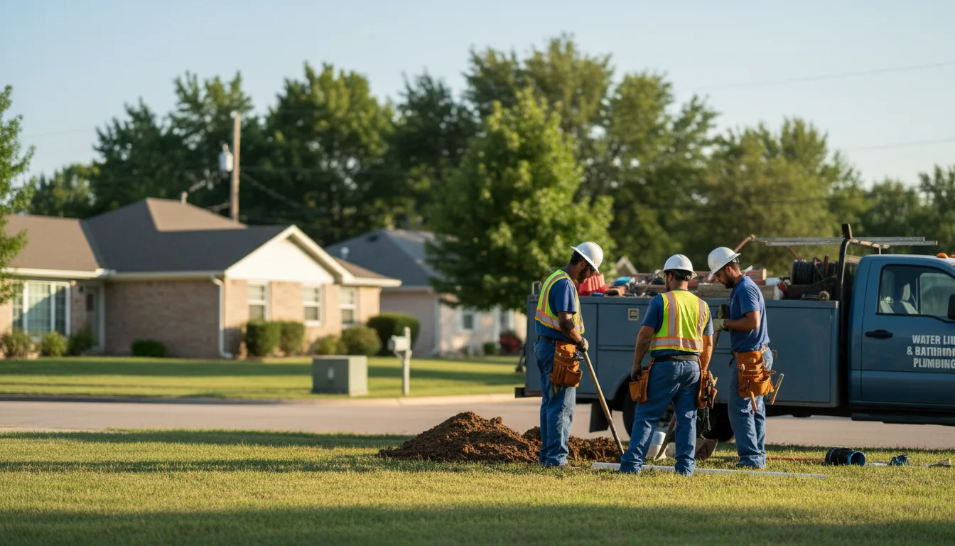 Residential water line and bathroom plumbing service in Sulphur Bluff, TX